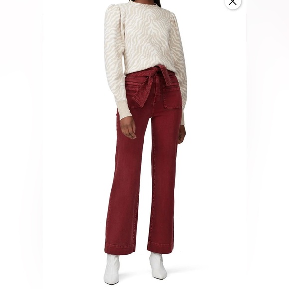 Ulla Johnson Red Flare Jeans with Wide Leg - Picture 5 of 13